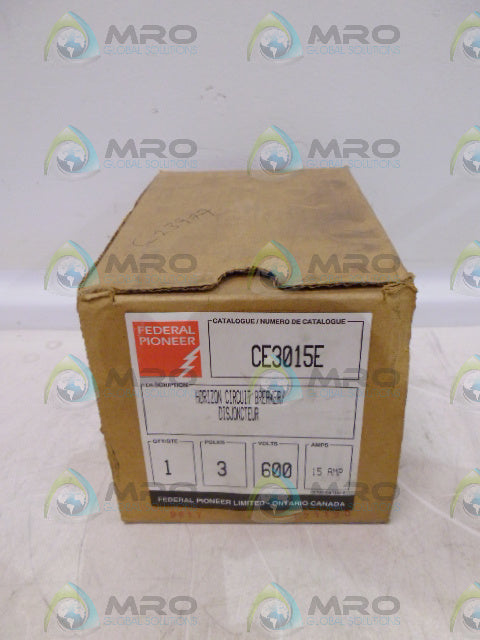 FEDERAL PIONEER CE3015E 3P 600V 15A CIRCIUT BREAKER *NEW IN BOX*
