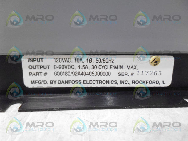 DANFOSS 600180/92A40405000000 CAMCO VARIPAK *USED*