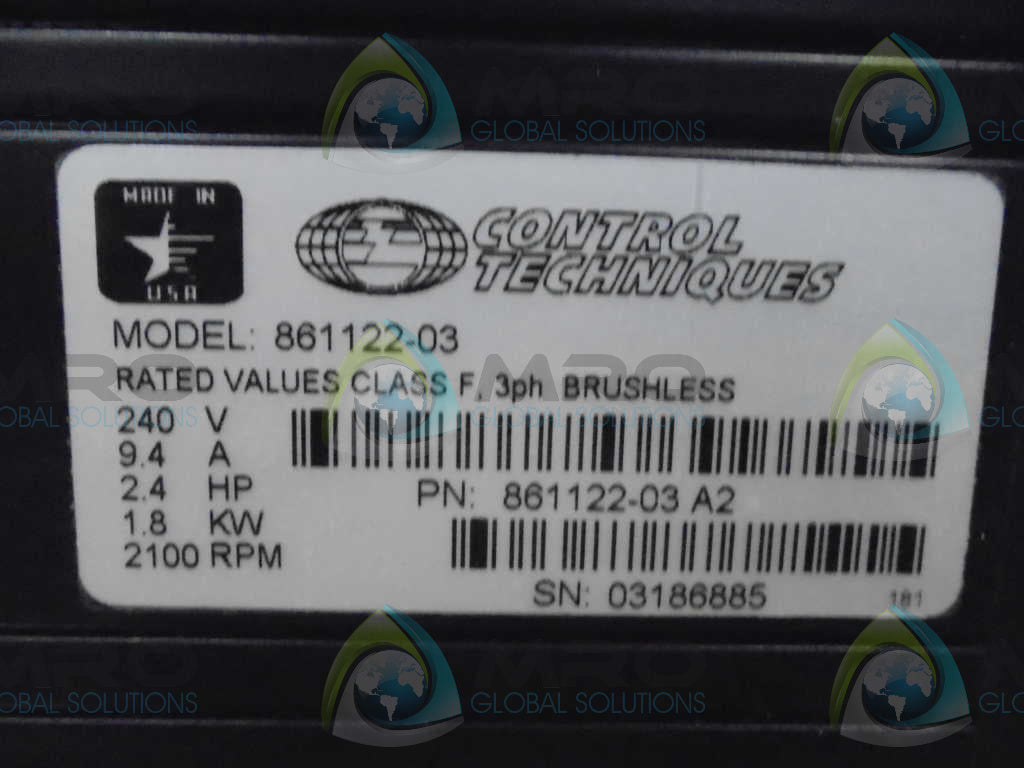 CONTROL TECHNIQUES 861122-03 MOTOR  *NEW NO BOX*