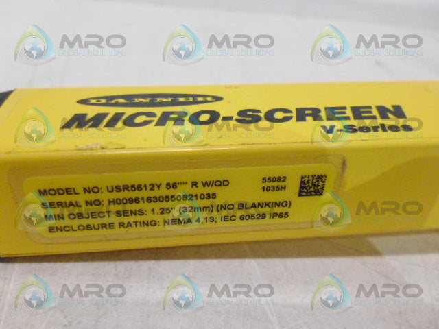 BANNER ENGINEERING MICRO-SCREEN USR5612Y 56'''' R W/QD RECEIVER *NEW NO BOX*
