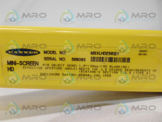 BANNER ENGINEERING HD MSXLHDE5612Y TRANSMITTER *NEW NO BOX*
