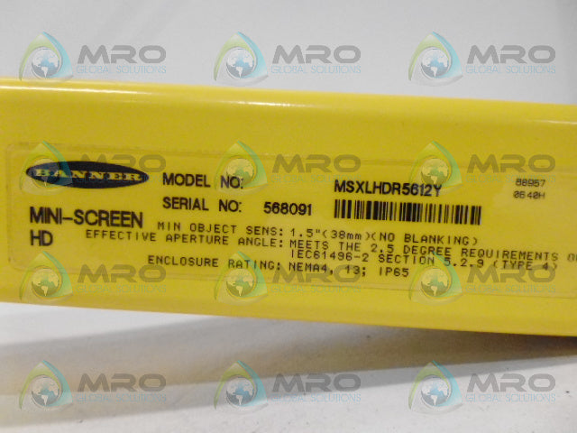 BANNER ENGINEERING HD MSXLHDR5612Y RECEIVER *NEW NO BOX*