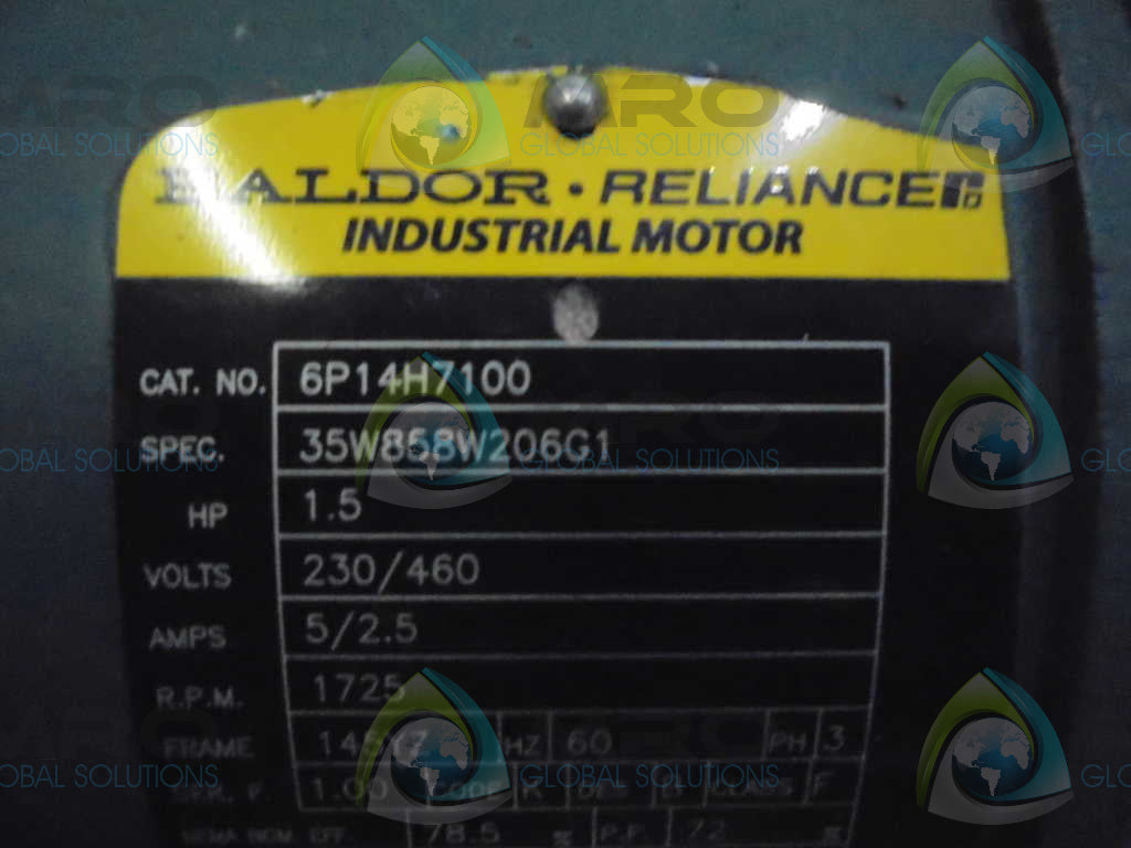 BALDOR 6P14H7100 MOTOR  W/7853472001FQ GEAR BOX *USED*