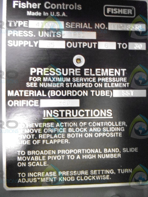 FISHER 4100Z PRESSURE CONTROL 20 PSI *NEW NO BOX*