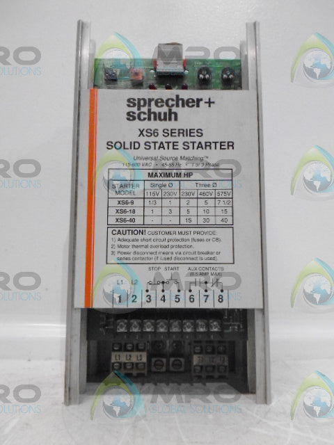 SPRECHER+SCHUH XS6-9 SOLID STATE STARTER *NEW IN BOX*