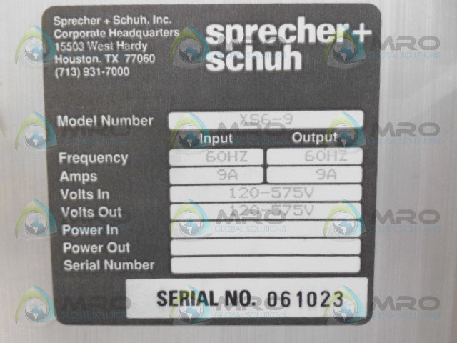 SPRECHER+SCHUH XS6-9 SOLID STATE STARTER *NEW IN BOX*