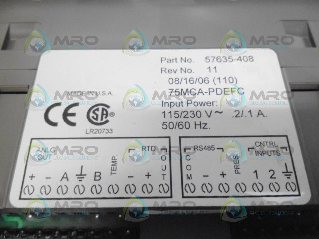 FOXBORO 75MCA-PDEFC 57635-408 PROGRAMMABLE FLOWMETER *NEW NO BOX*