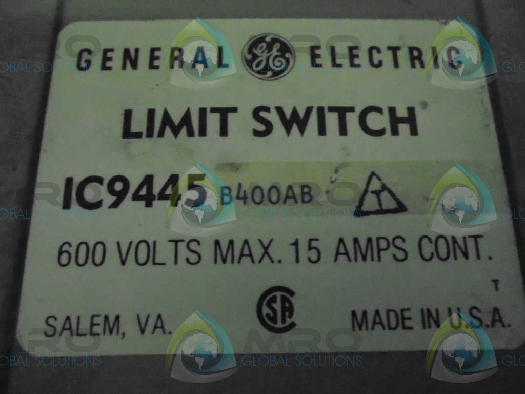 GENERAL ELECTRIC 1C9445 W/B400AB LIMIT SWITCH 600 VOLTS *NEW NO BOX*