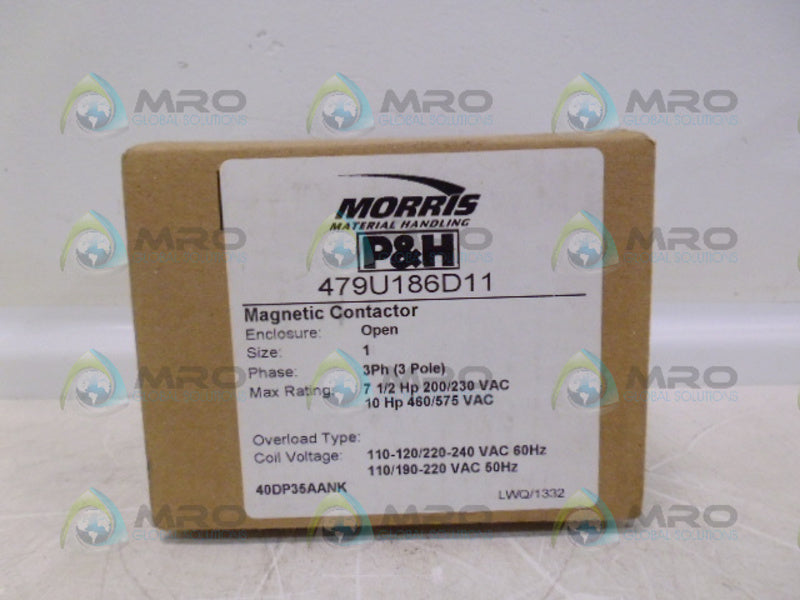 MORRIS 479U186D11 MAGNETIC CONTACTOR *NEW IN BOX*