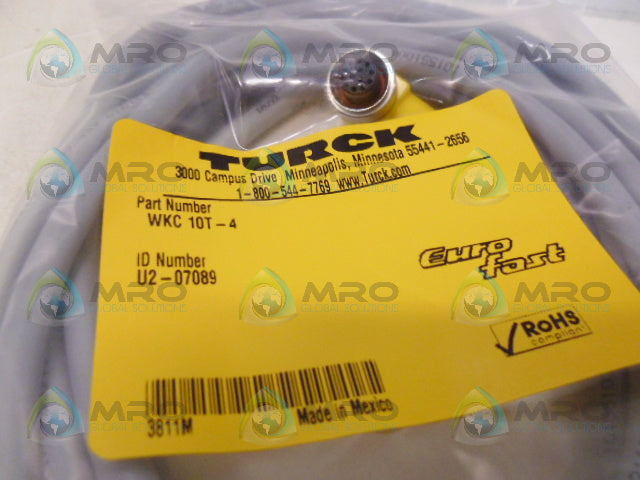 TURCK WKC10T-4 EUROFAST MOLDED CORDSET *NEW IN FACTORY BAG*
