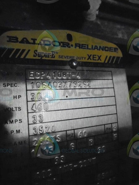 BALDOR ECP4108T-4 MOTOR W/ HAUCK TBA20-30-0-13 *USED*