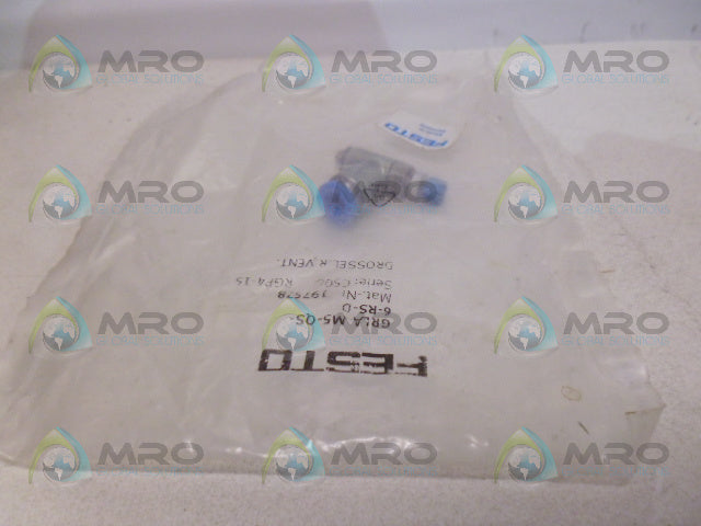 FESTO GRLA-M5-QS-6-RS-D ONE WAY FLOW CONTROL VALVE *NEW IN FACTORY BAG*