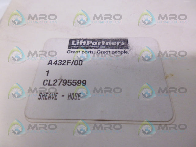 LIFT PARTNERS CL2795599 SHEAVE PULLEY *NEW IN BOX*