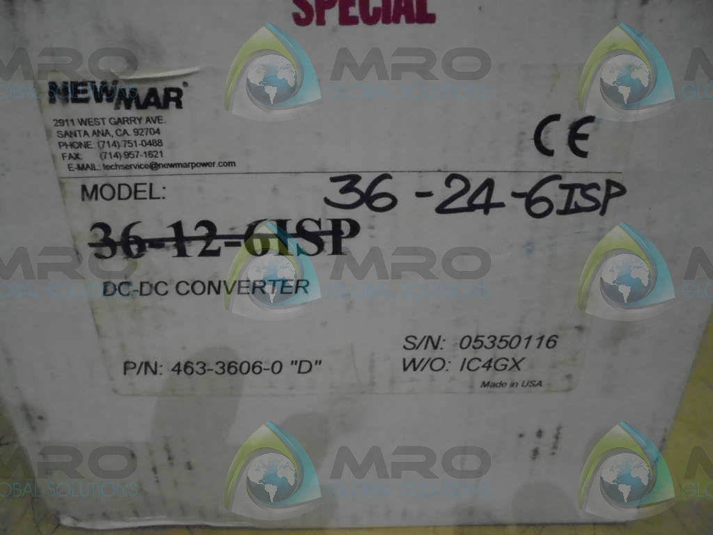 NEWMAR 36-24-6 ISP  463-3606-0 "D" DC CONVERTER *FACTORY SEALED*