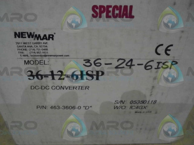 NEWMAR 36-24-6 ISP 463-3606-0 "D" DC CONVERTER *NEW IN BOX*