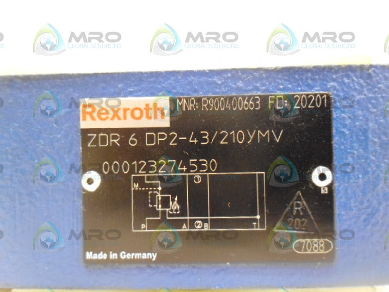 REXROTH ZDR6DP2-43/210YMV PRESSURE REDUCING VALVE *NEW NO BOX*