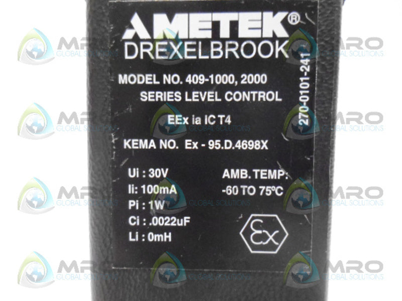 AMETEK DREXELBROOK 409-1000-001 LEVEL CONTROL *USED*