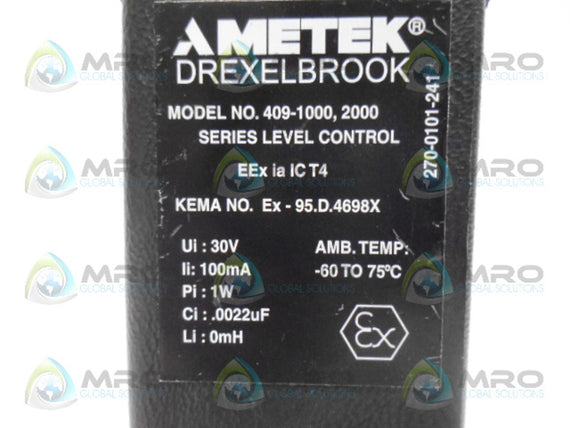 AMETEK DREXELBROOK 409-1000-001 LEVEL CONTROL *USED*