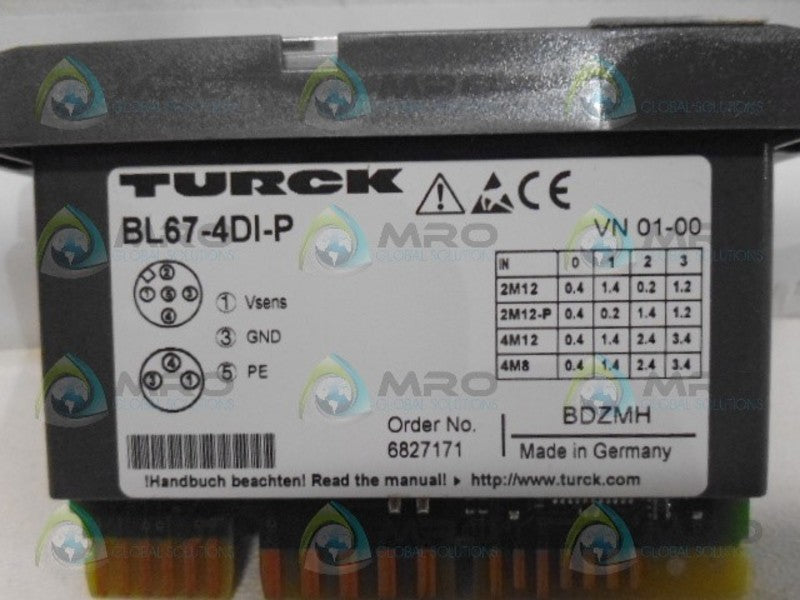 TURCK BL67-4DI-P MODULE *USED*