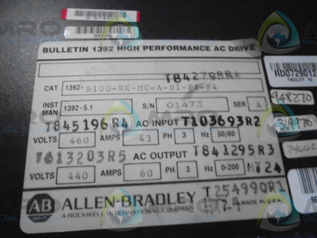 ALLEN BRADLEY 1392B100RKMCAD1F1 *NEW IN BOX*