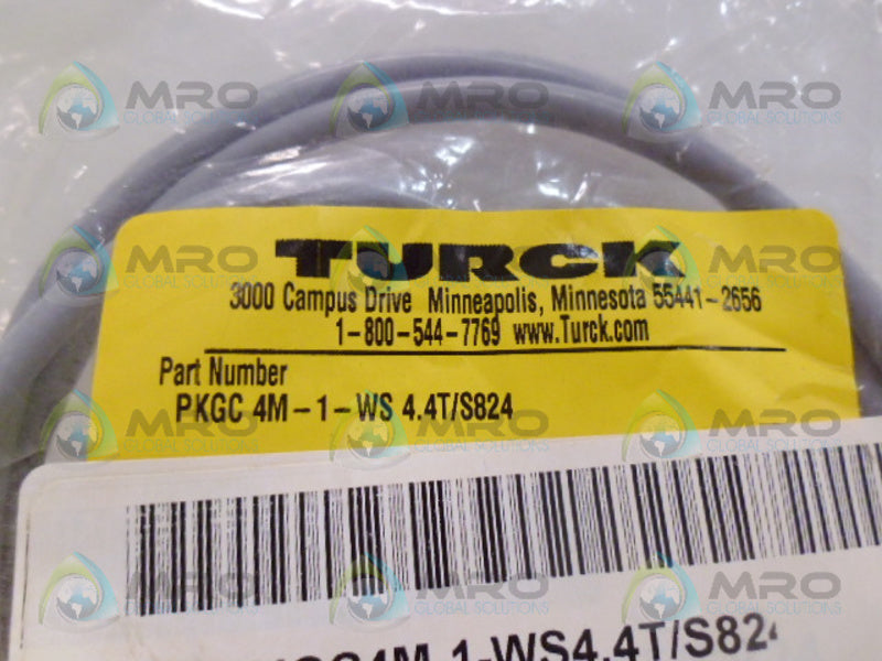 TURCK PKGC4M-1-WS4.4T/S824 HYBRID MOLDED CORDSET *NEW IN FACTORY BAG*