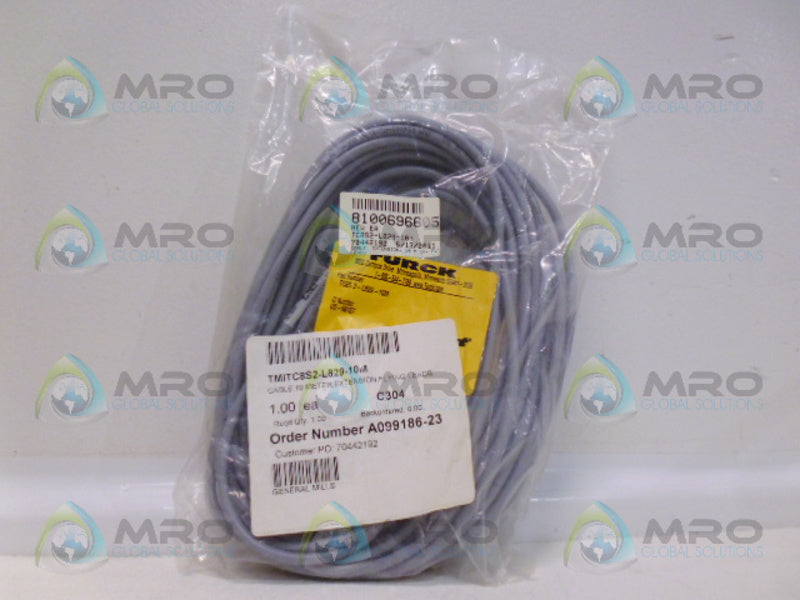 TURCK TC8S 2-L829-10M DIN VALVE PLUGS *NEW IN FACTORY BAG*