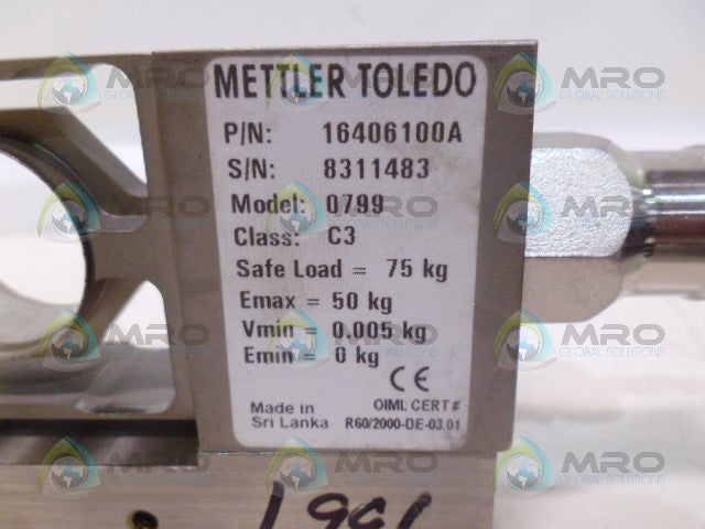METTLER TOLEDO 16406100A 0799 LOAD CELL 75 KG *USED*