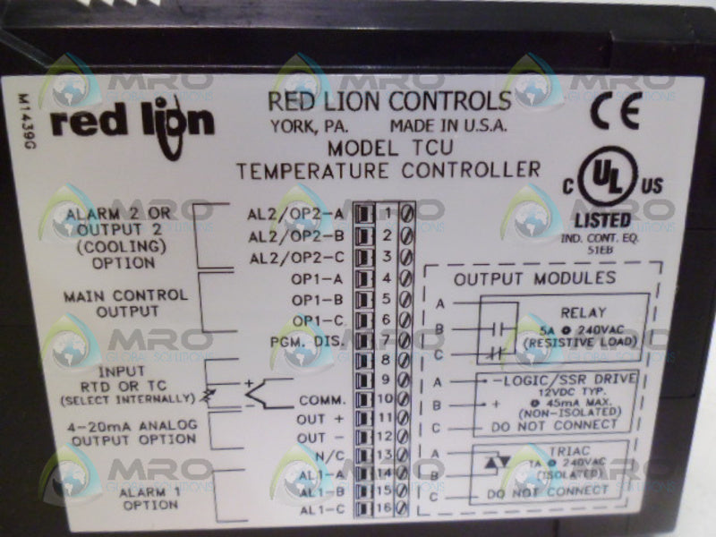 RED LION CONTROLS TCU11001 TEMP CONTROLLER *NEW NO BOX*