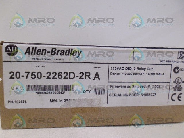 ALLEN BRADLEY POWERFLEX 20-750-2262D-2R SER. A F/W 1.008 MODULE *FACTORY SEALED*