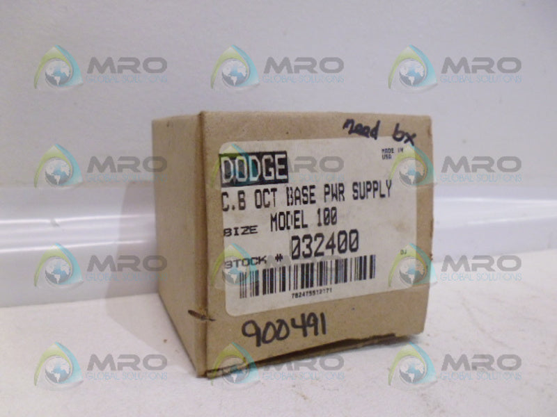 DODGE 032401 OCTAL BASE POWER SUPPLY MODEL 100 *NEW IN BOX*