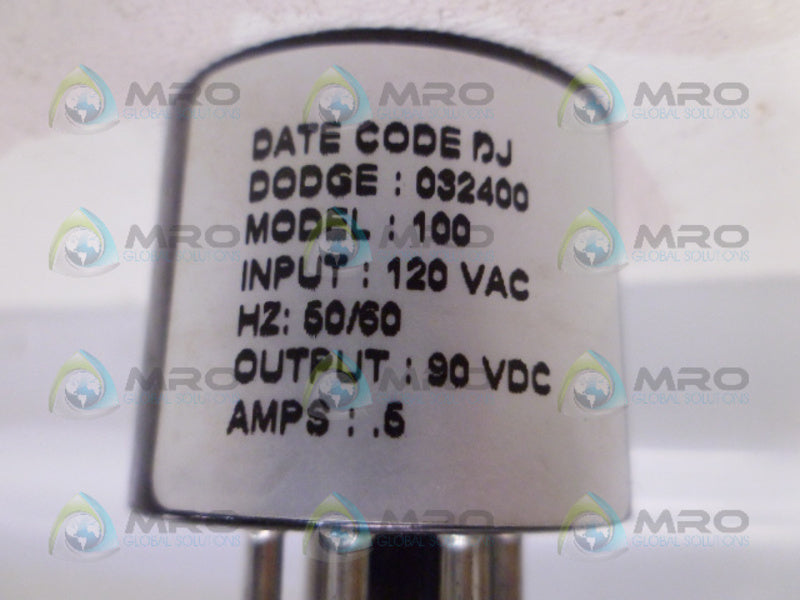 DODGE 032401 OCTAL BASE POWER SUPPLY MODEL 100 *NEW IN BOX*