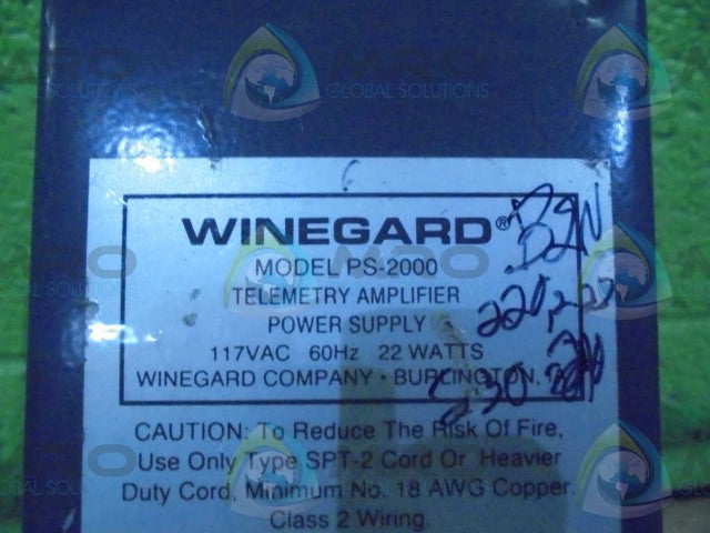 WINEGARD PS-2000 TELEMETRY AMPLIFIED POWER SUPPLY  *USED*