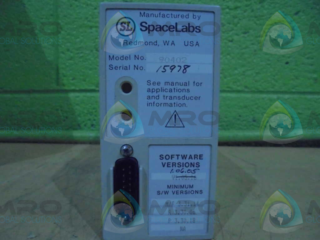 SPACE LABS 90402 V1.06.05 MODULE RACK *USED*