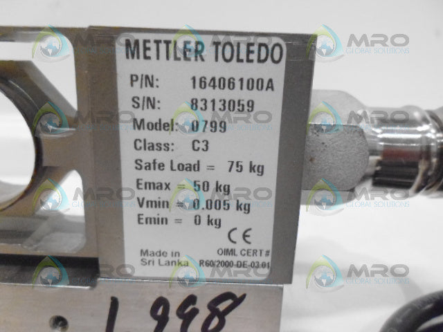 METTLER TOLEDO 16406100A 0799 LOAD CELL 75 KG *NEW NO BOX*