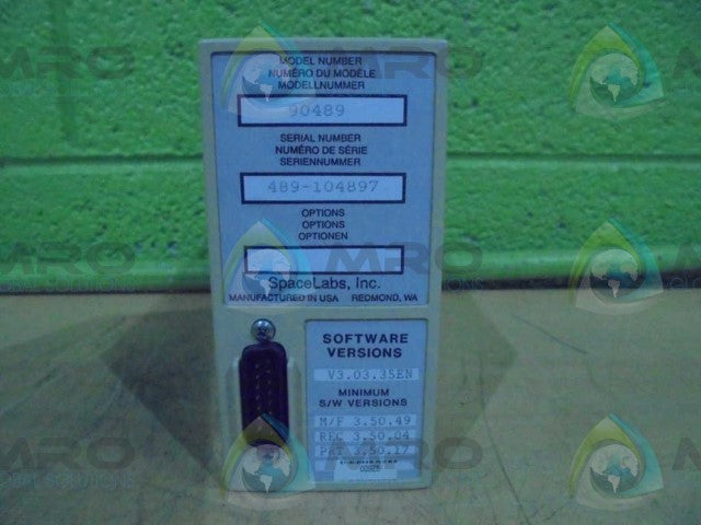 SPACE LABS 90489 V3.03.35EN MODULE RACK *USED*