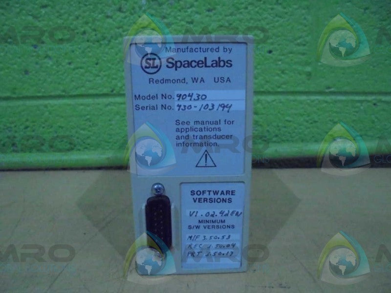 SPACE LABS 90430 V1.02.42EN MODULE RACK *USED*