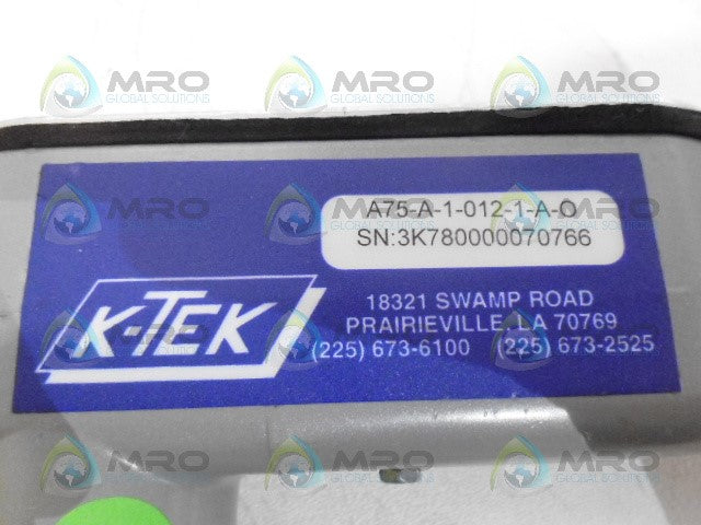 K-TEK A75-A-1-012-1-A-0 LEVEL SWITCH *NEW NO BOX*