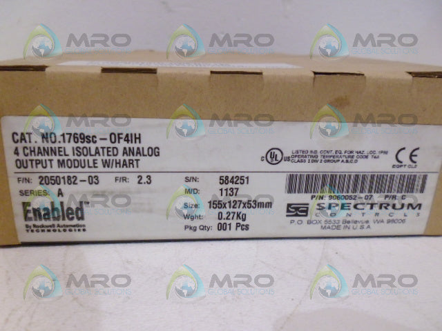 SPECTRUM 1769SC-OF4IH OUTPUT MODULE ANALOG F/N 2050182-03 *FACTORY SEALED*