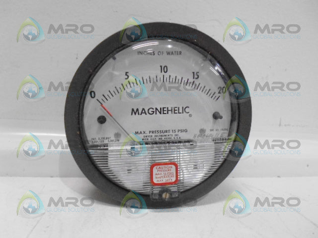 DWYER 2020 PRESSURE GAUGE 0-20" WC *NEW IN BOX*