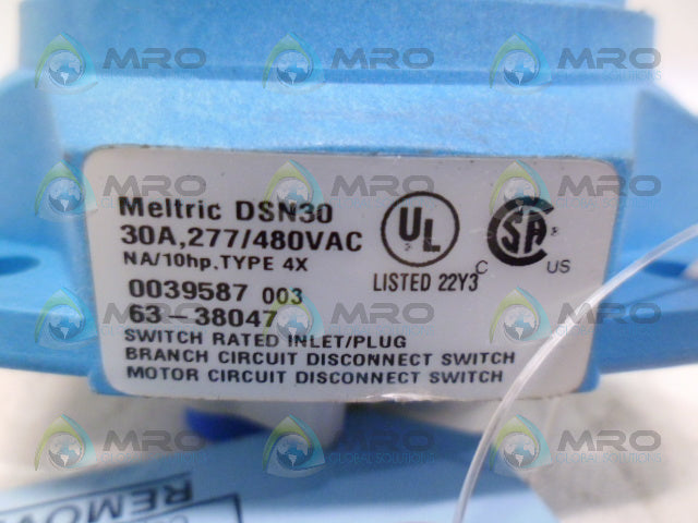 MELTRIC 63-38047 INLET/PLUG DSN30 *NEW IN BOX*