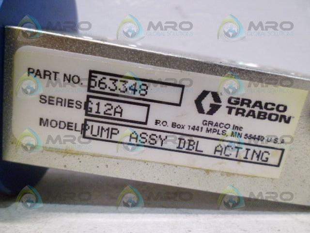 GRACO TRABON 563348 SER. G12A DOUBLE ACTING PUMP *NEW NO BOX*
