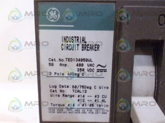 GENERAL ELECTRIC TED134050WL CIRCUIT BREAKER *NEW IN BOX*