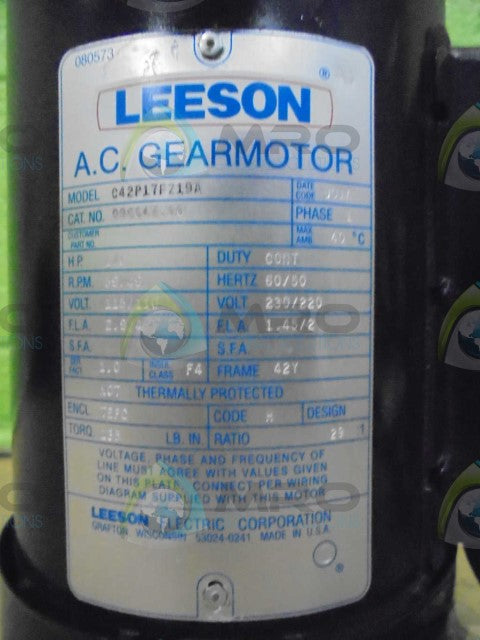 LEESON C42P17FZ19A GEAR MOTOR *NEW NO BOX*