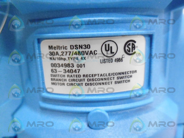 MELTRIC 63-34047 RECEPTACLE/CONNECTOR *NEW IN BOX*