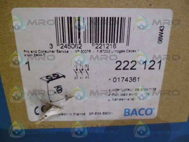 BACO 222 121 w/ 172300 SWITCH *NEW IN BOX*