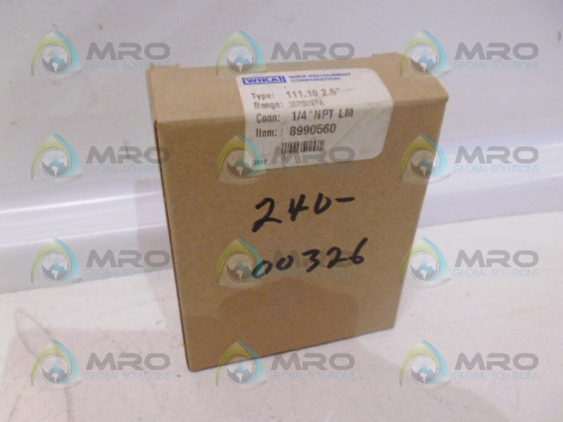WIKI 8990560 111.10 2.5" PRESSURE GAUGE 30 PSI 1/4" *NEW IN BOX*