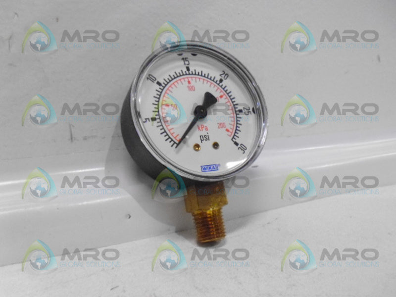 WIKI 8990560 111.10 2.5" PRESSURE GAUGE 30 PSI 1/4" *NEW IN BOX*