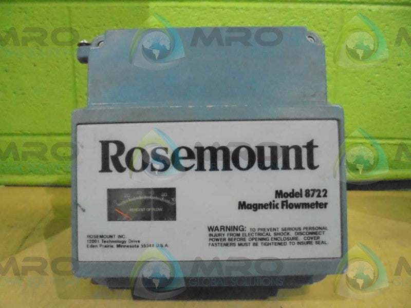 ROSEMOUNT 8722TA03 MAGNETIC FLOW TRANSMITTER w/ ROSEMOUNT 8711RRE020T1 *USED*