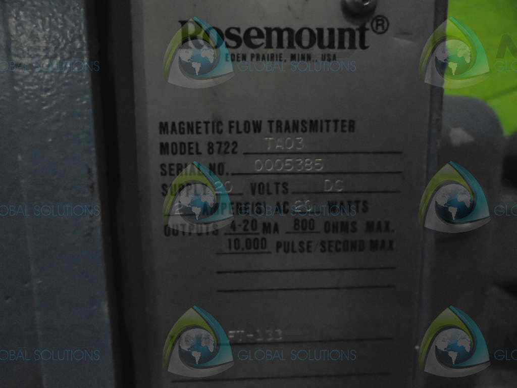 ROSEMOUNT 8722 TA03 MAGNETIC FLOW TRANSMITTER w/ ROSEMOUNT 8711 RRE005T1 *USED*