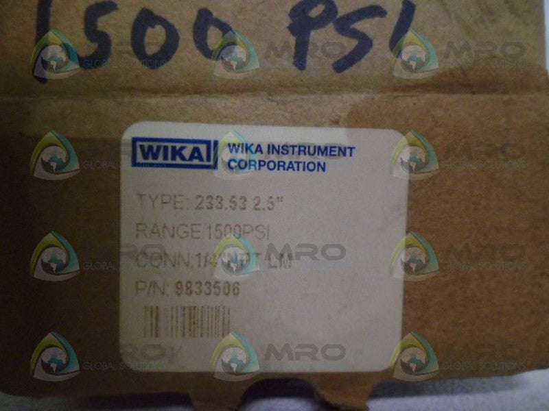 WIKA 9833506 LIQUID GAUGE 0-1500 *NEW IN BOX*